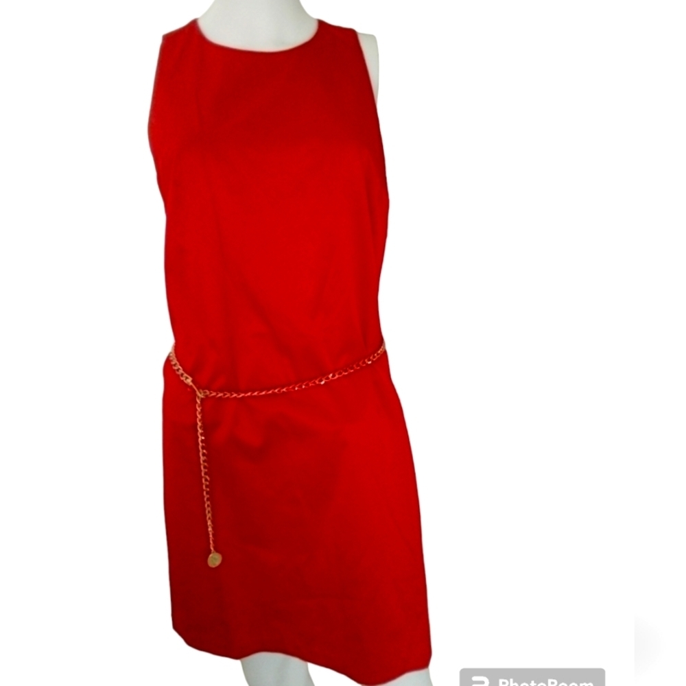 Paris Sunday S red special occasion cocktail dress,‎ lined, key hole open back